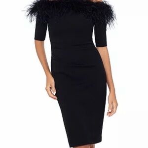 Xscape Elegant Black Off-Shoulder Dress